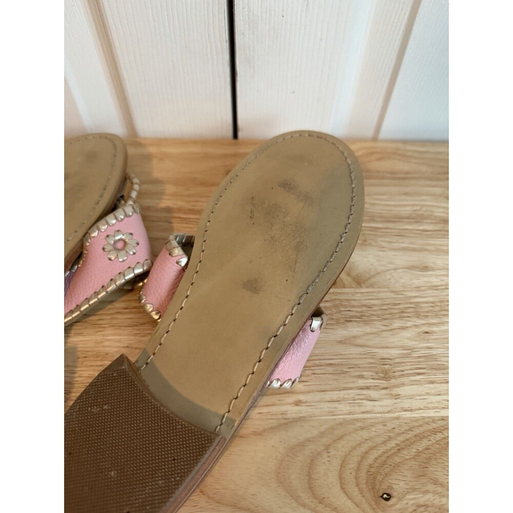 JACK ROGERS Pretty in Pink Metallic Sandals Since 1960 Leather Upper Size 8 M - Picture 9 of 9